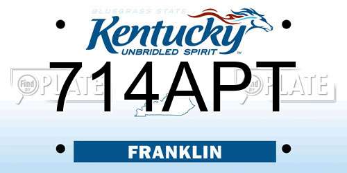 714APT Kentucky License Plate