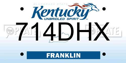 714DHX Kentucky License Plate