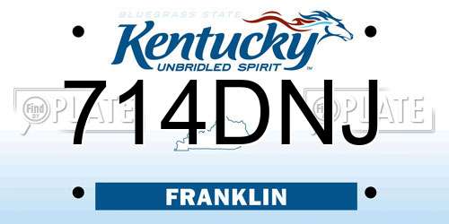 714DNJ Kentucky License Plate