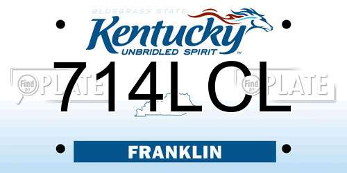 714LCL Kentucky License Plate