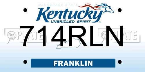 714RLN Kentucky License Plate