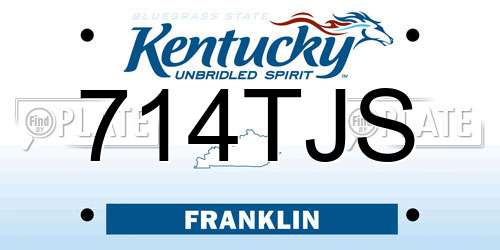 714TJS Kentucky License Plate