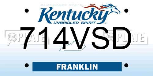714VSD Kentucky License Plate