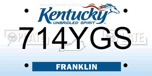 714YGS Kentucky License Plate