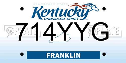 714YYG Kentucky License Plate
