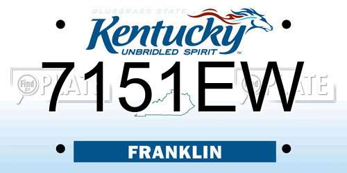7151EW Kentucky License Plate