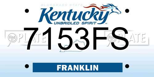 7153FS Kentucky License Plate