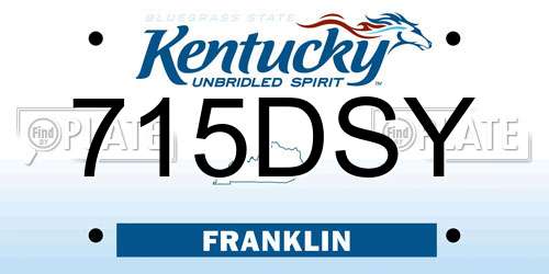 715DSY Kentucky License Plate