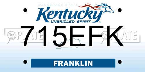 715EFK Kentucky License Plate