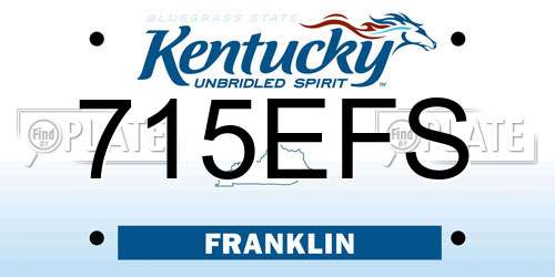 715EFS Kentucky License Plate