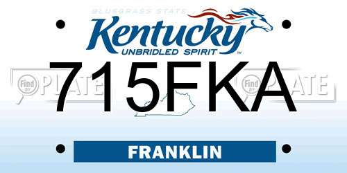 715FKA Kentucky License Plate