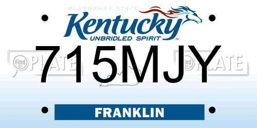 715MJY Kentucky License Plate