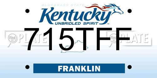 715TFF Kentucky License Plate