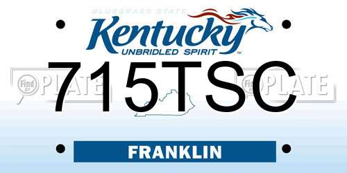 715TSC Kentucky License Plate