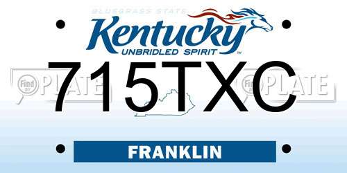 715TXC Kentucky License Plate