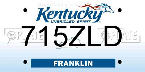 715ZLD Kentucky License Plate
