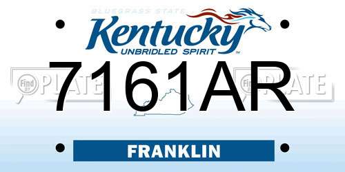 7161AR Kentucky License Plate