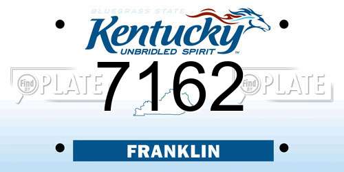 7162 Kentucky License Plate