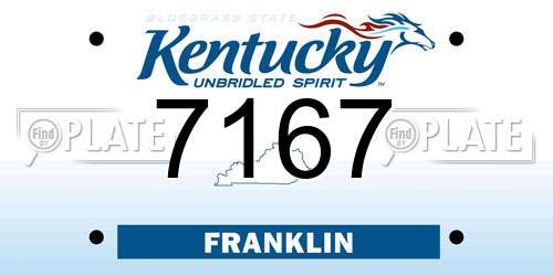 7167 Kentucky License Plate