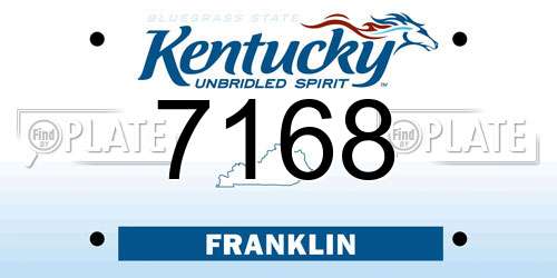 7168 Kentucky License Plate