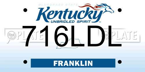 716LDL Kentucky License Plate
