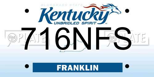 716NFS Kentucky License Plate