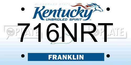 716NRT Kentucky License Plate