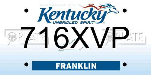716XVP Kentucky License Plate