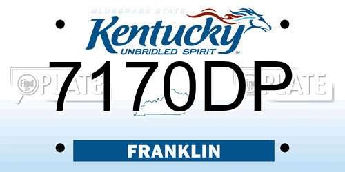 7170DP Kentucky License Plate
