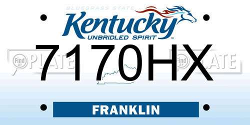 7170HX Kentucky License Plate