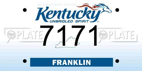 7171 Kentucky License Plate