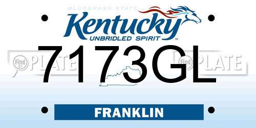 7173GL Kentucky License Plate
