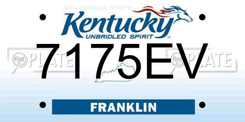 7175EV Kentucky License Plate