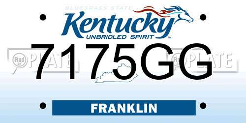 7175GG Kentucky License Plate