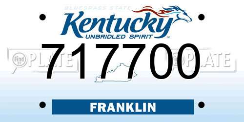 717700 Kentucky License Plate