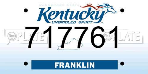 717761 Kentucky License Plate