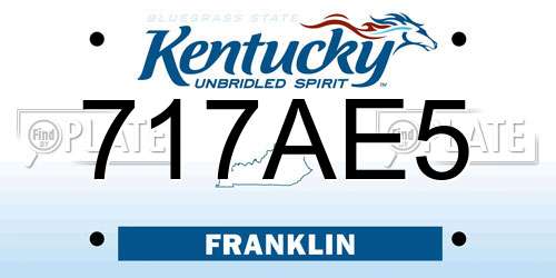 717AE5 Kentucky License Plate
