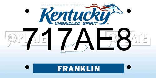 717AE8 Kentucky License Plate