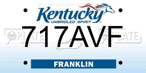 717AVF Kentucky License Plate