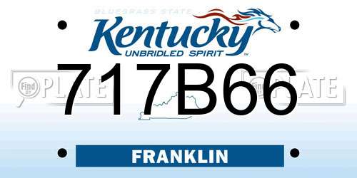 717B66 Kentucky License Plate