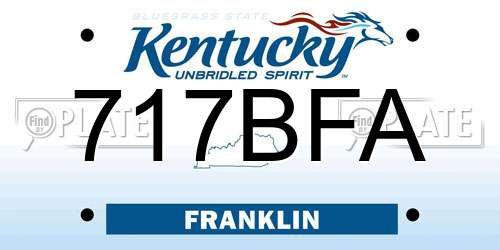 717BFA Kentucky License Plate