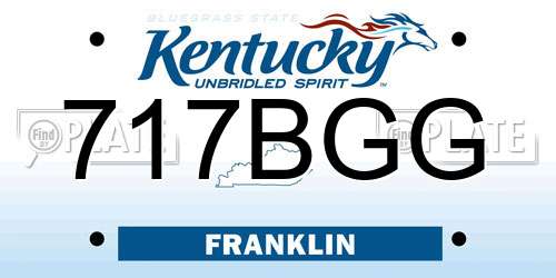 717BGG Kentucky License Plate
