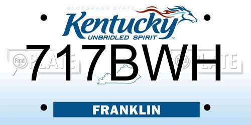 717BWH Kentucky License Plate