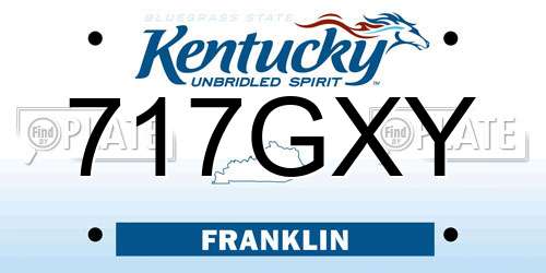 717GXY Kentucky License Plate