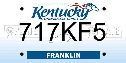 717KF5 Kentucky License Plate