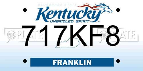 717KF8 Kentucky License Plate