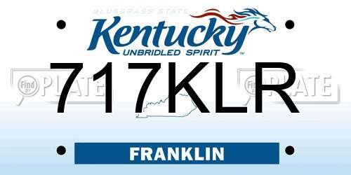 717KLR Kentucky License Plate