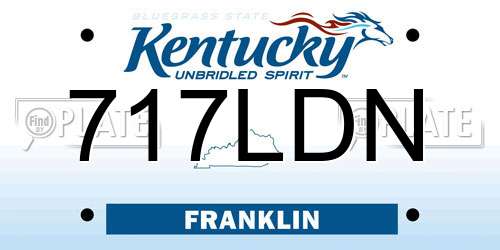 717LDN Kentucky License Plate