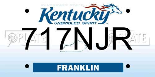 717NJR Kentucky License Plate