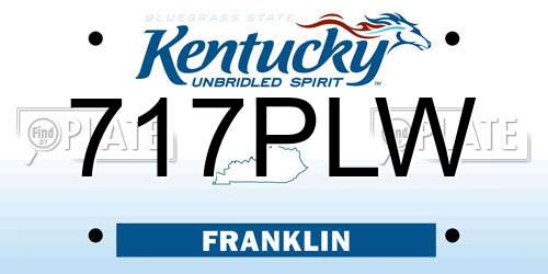 717PLW Kentucky License Plate